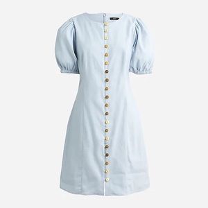 J.Crew | blue button front mini dress 8 NWT